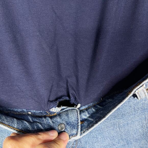 ASOS Design Maternity US 4 Over The Belly Jeans Slim Straight Leg Ripped Knee - Picture 6 of 9